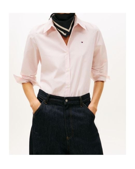 Tommy Hilfiger Pink Striped Buttoned Shirt