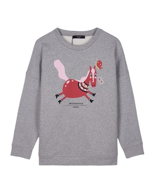 Weekend by Maxmara Gray Long-Sleeved Sweatshirt