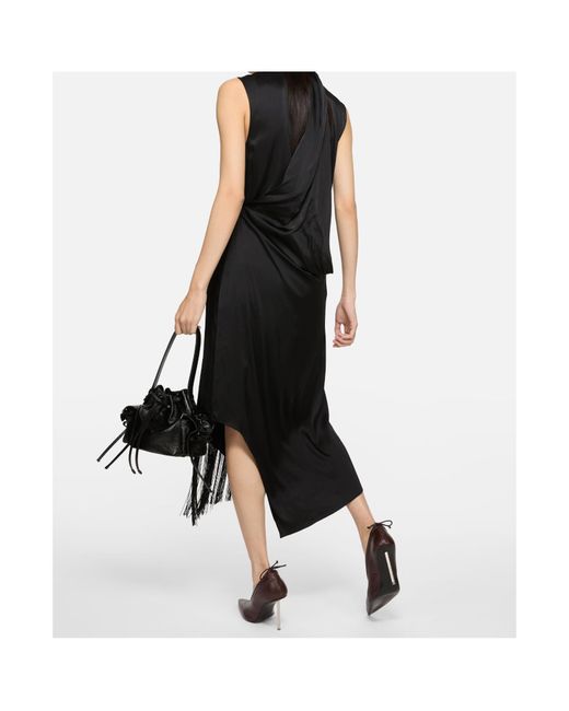 Acne Black Stretch Twill Minidress