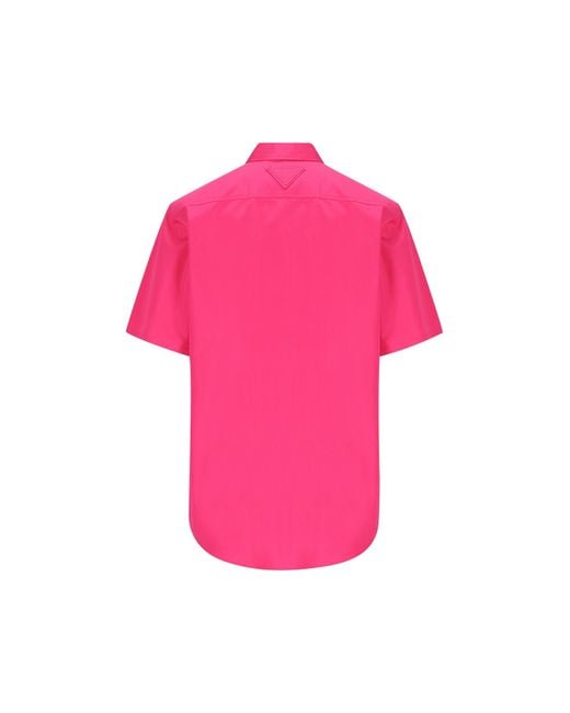 Prada Pink Short-Sleeved Buttoned Shirt