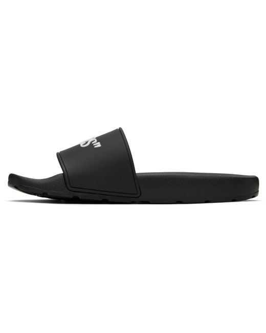 Off-White c/o Virgil Abloh Black Text-Embellished Slides for men