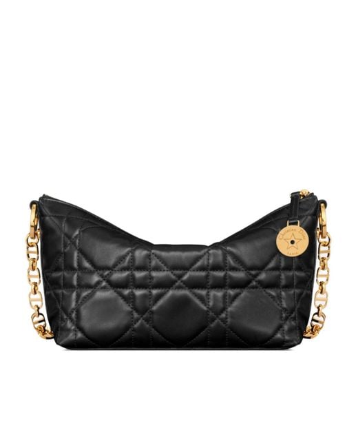 Dior Black Star Hobo Bag With Chain