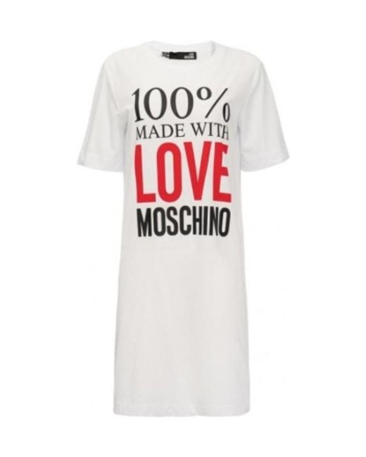 Moschino White A Printed Dress