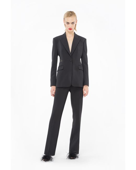 Pinko Blue Technical Crepe Trousers