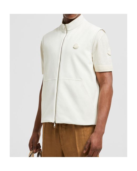 Moncler White Reversible Padded Gilet for men