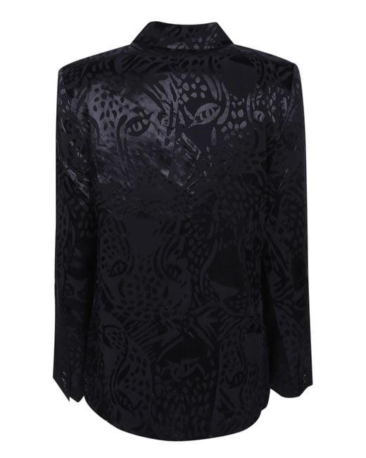 Farm Rio Blue Patterned Double-Breasted Jacket