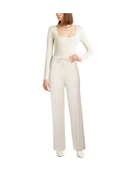 Max Mara White High-Waisted Loose Knitted Pants