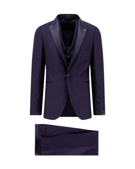 Tagliatore Blue Three-Piece Tailored Suit for men