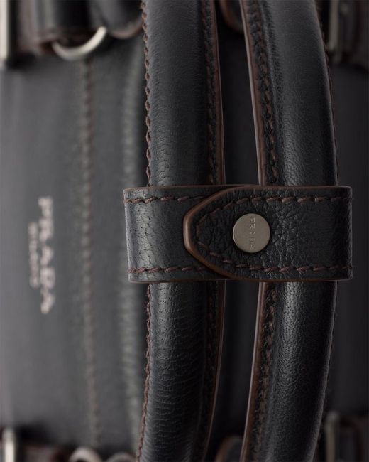 Prada Black Large Leather Tote Bag