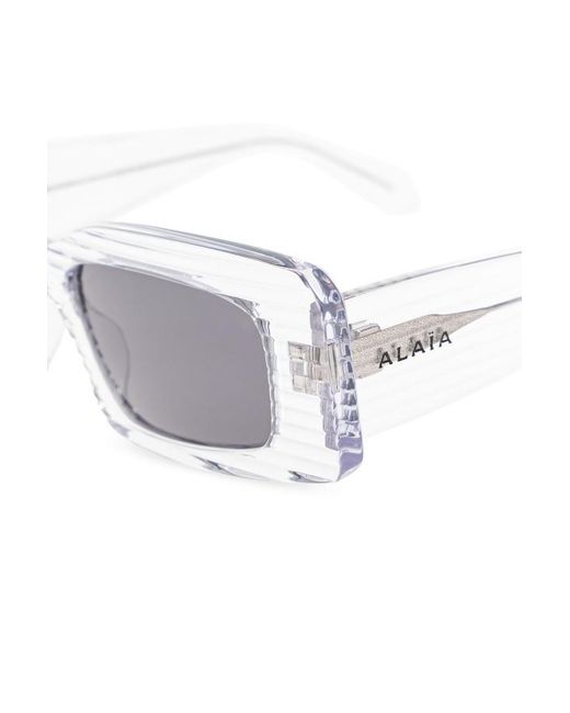 Alaïa White Alaïa Rectangle Frame Sunglasses