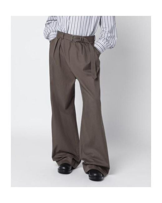 Dries Van Noten Gray Wide-Leg Casual Trousers for men