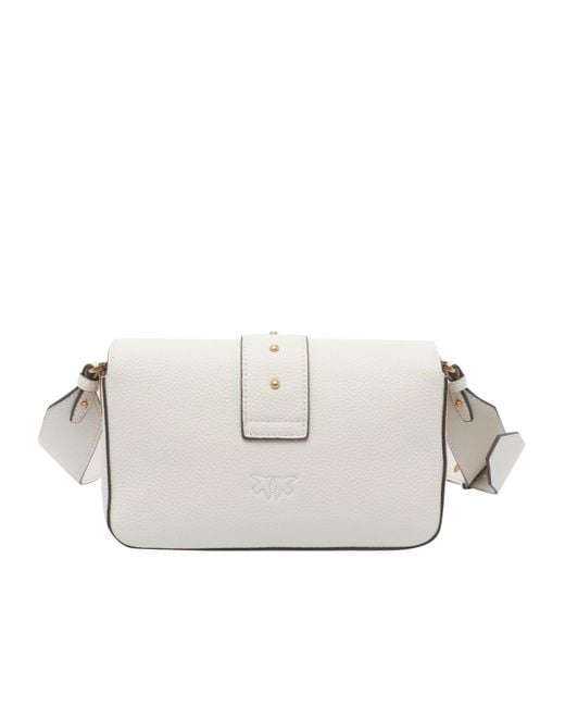 Pinko Natural Love Birds Foldover Top Satchel Bag
