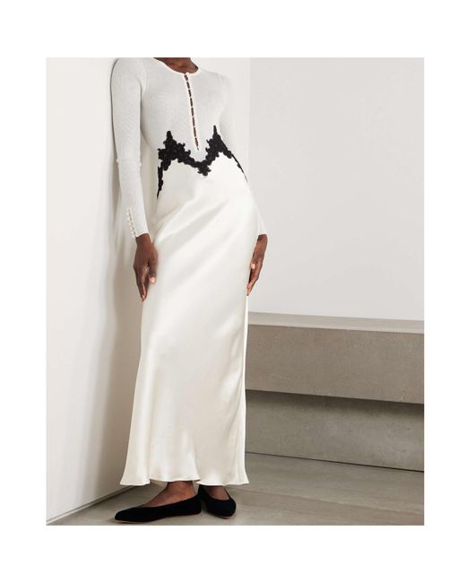 Gabriela Hearst White Kerry Lace Trimmed Dress