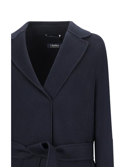 Max Mara Blue Long-Sleeved Coat