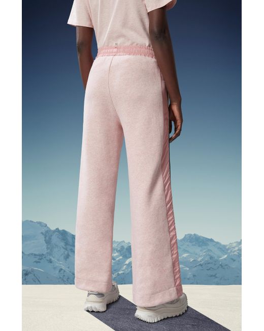 Moncler Pink Grenoble Drawstring Wide Leg Trousers