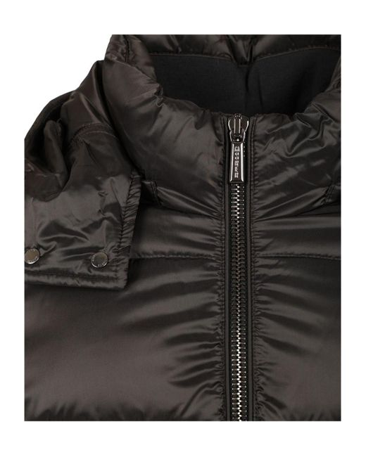Moorer Black Hooded Quilted Jacket for men