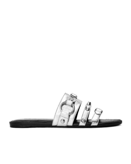 Balenciaga White Bal City Flat Sandals
