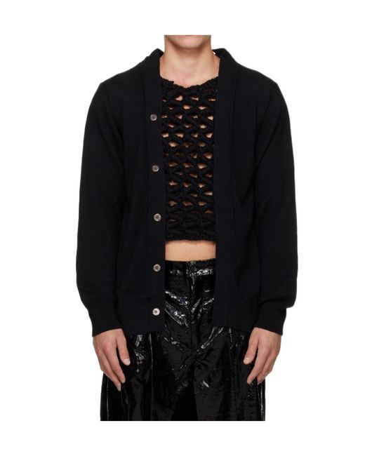 Comme des Garçons Black Comme Des Garçons Homme Plus Woven Insert Cardigan for men