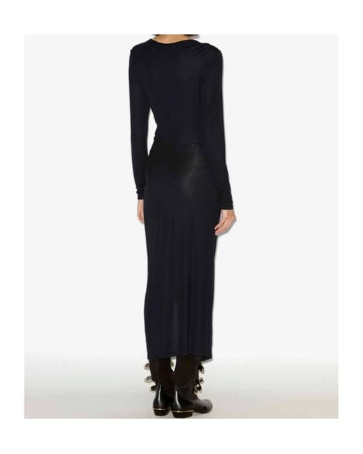 Isabel Marant Black Isabel Marant Étoile Jelina Long Draped Jersey Dress