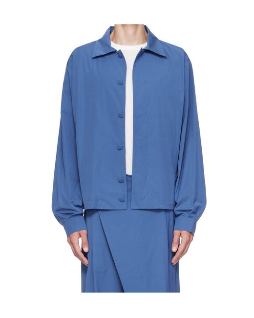 Kiko Kostadinov Blue Point-Collar Casual Jacket for men