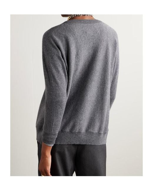 Lisa Yang Blue Ribbed V-Neck Knitted Sweater