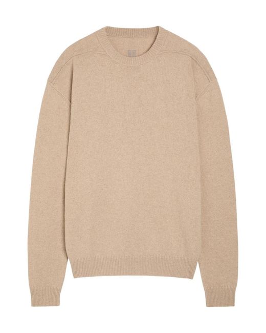 Rick Owens Natural Crew-Neck Cashmere Sweate for men