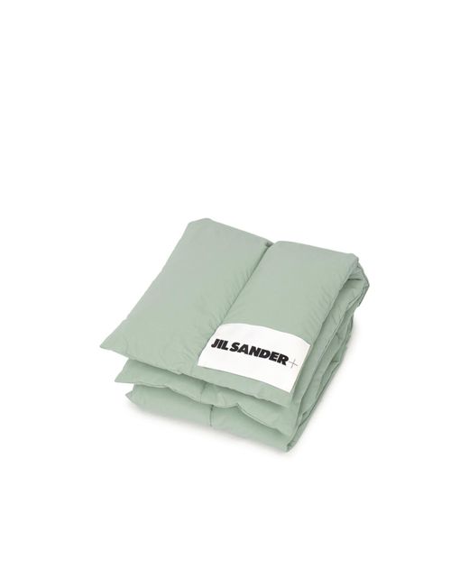 Jil Sander Green Padded Logo Scarf for men