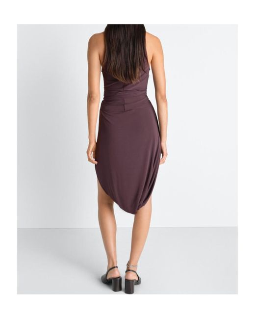 Lemaire Purple Draped Sleeveless Dress