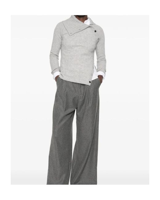 Sportmax Gray Long-Sleeve Knit Top