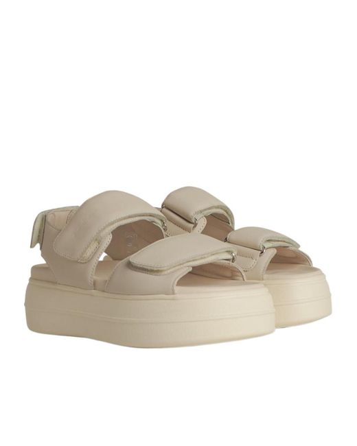 Hogan Natural Straped Round Toe Sandals