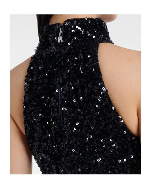 ROTATE BIRGER CHRISTENSEN Blue Ruffled Sequined Dress