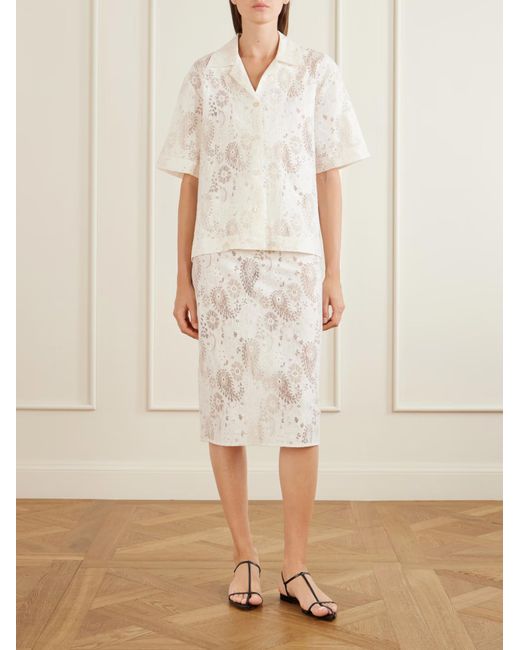 Rohe White Embroidered Lace Shirt