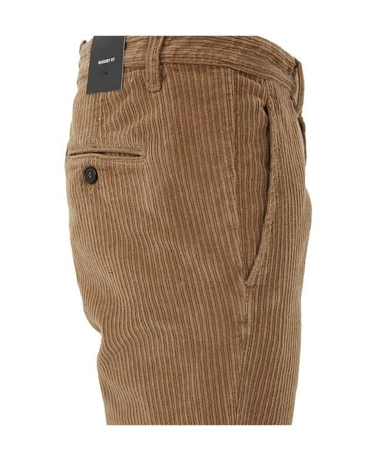 DSquared² Natural Cropped Corduroy Trousers for men