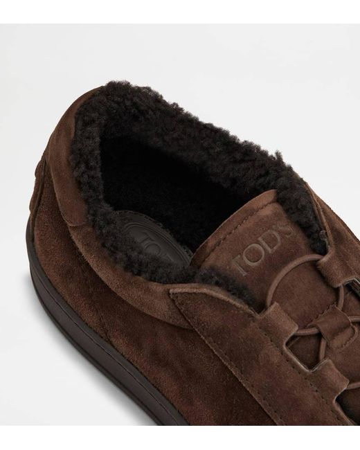 Tod's Brown Suede Sneakers for men