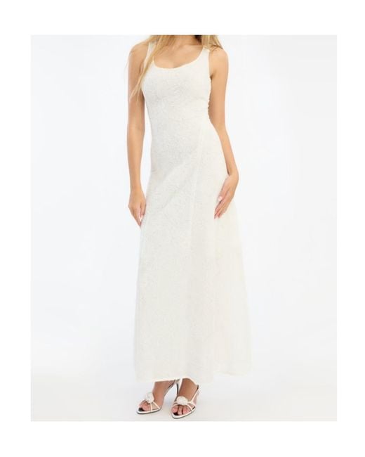 ROTATE BIRGER CHRISTENSEN White Mesh Maxi Dress