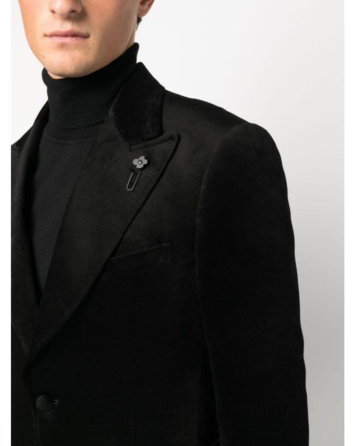 Lardini Black Velvet Blazer Jacket for men