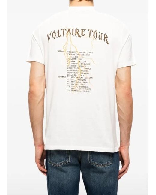 Zadig & Voltaire White Jimmy Dog Print T-Shirt for men