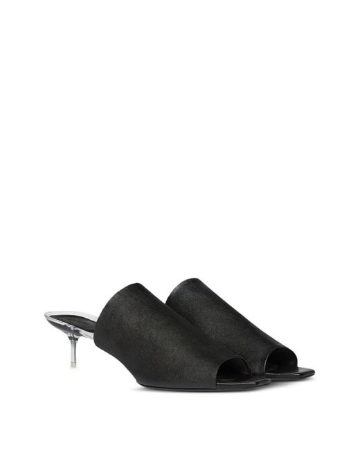 Courreges Black Square-Toe Sandals