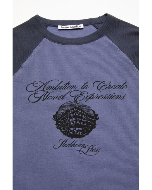 Acne Blue Jersey T-Shirt With Logo