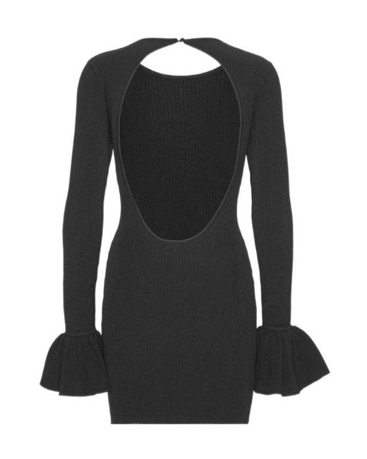 ROTATE BIRGER CHRISTENSEN Black Knit Mini Cutout Dress