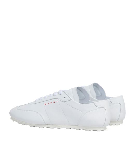 Marni White Softy Soccer Sneakers for men