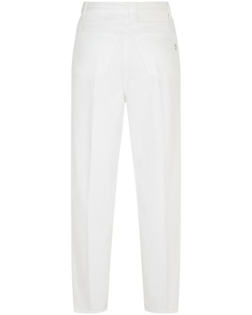 Dondup White Bessie Center-Press Pants