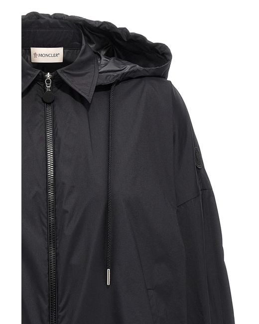 Moncler Black Zip-Up Hooded Jacket