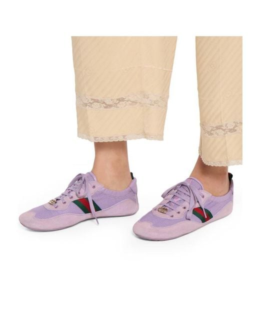 Gucci Purple Shift Lace-Up Sneakers