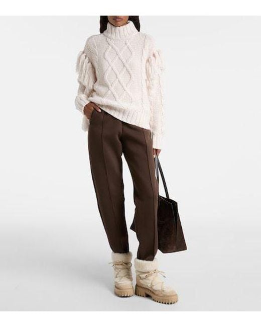 Goldbergh White Turtleneck Wool-Blend Sweater