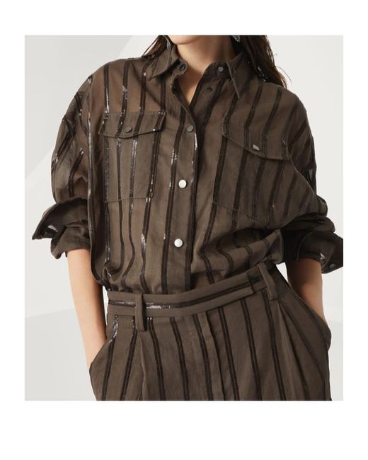 Brunello Cucinelli Brown Dazzling Embroidery Jacket