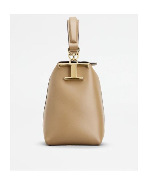 Tod's Natural T Case Mini Leather Tote Bag