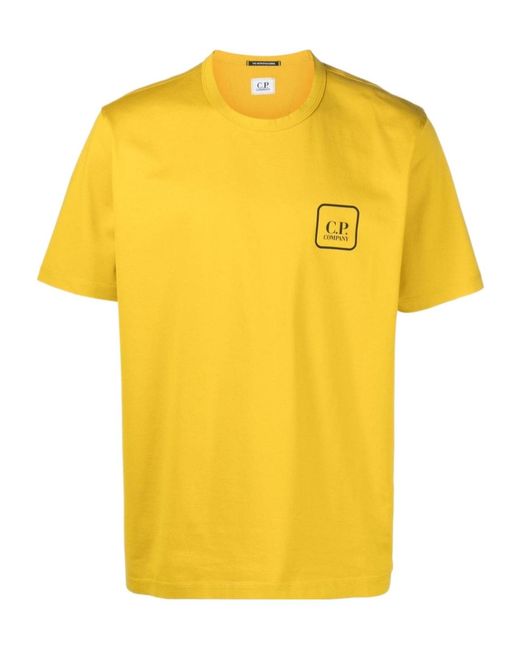 C P Company Yellow Metropolis Series Crewneck T-Shirt for men