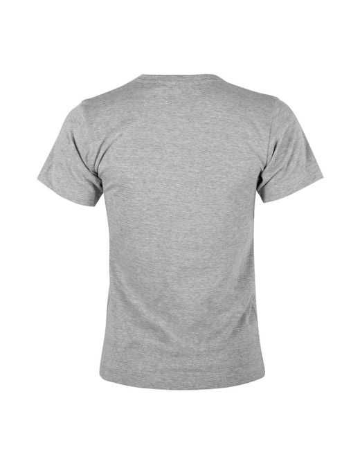 COMME DES GARÇONS PLAY Gray Round Collar Printed T-Shirt