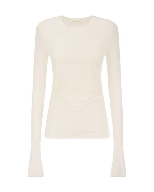 Sportmax White Crewneck Jersey Top